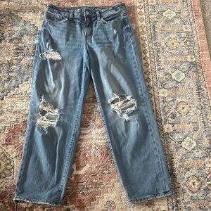 Distressed Blue Jeans